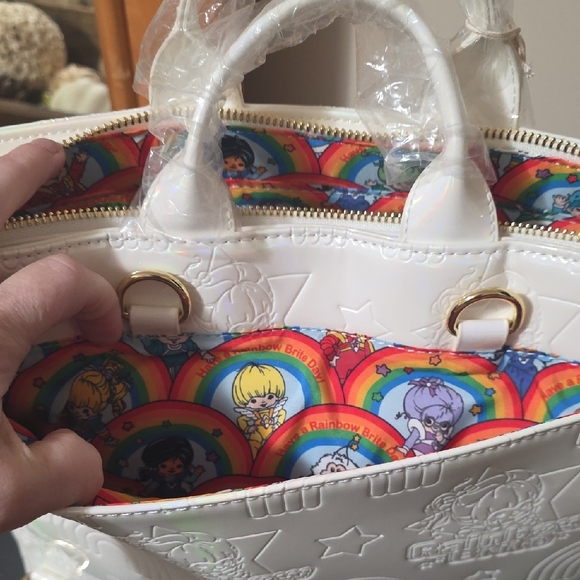 Loungefly White Embossed Rainbow Tote - Picture 8 of 8